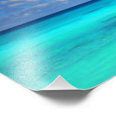 Jetty mit Booten in einer tropischen Lagune Fotodruck (Ecke)