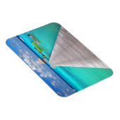 Jetty mit Booten in einer tropischen Lagune Magnet (Rechte Seite)