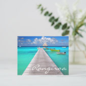 Jetty mit Booten in einer tropischen Lagune Postkarte (Stehend Vorderseite)