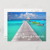 Jetty mit Booten in einer tropischen Lagune Postkarte (Vorne/Hinten)