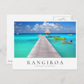 Jetty mit Booten in tropischer Rangiroa, Polynesie Postkarte (Vorne/Hinten)