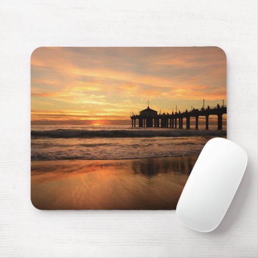 Jetty Over Ocean Beach Sunset Mousepad (Mit Mouse)
