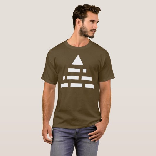 JETZT 2. Weiß (der Morsealphabet) Pyramide T-Shirt (Vorne ganz)