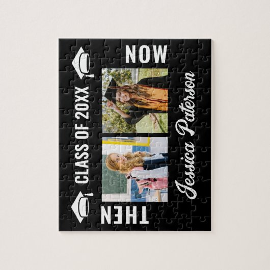 Jetzt Abschluss Meilenstein Foto Party Black Puzzle (Vertikal)