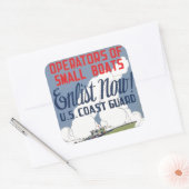 Jetzt anmelden! US-Küstenwache Quadratischer Aufkleber (Umschlag)