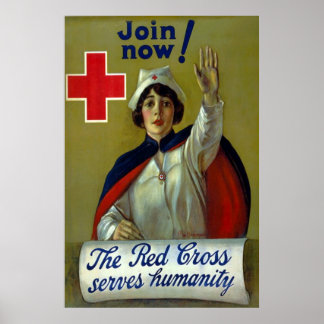 Jetzt anmelden! ~ Vintages WW1-Krankenpflegesposte Poster