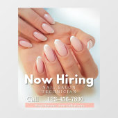 Jetzt anpassen Nagelstudio-Techniker Pink Fensteraufkleber (Blatt)