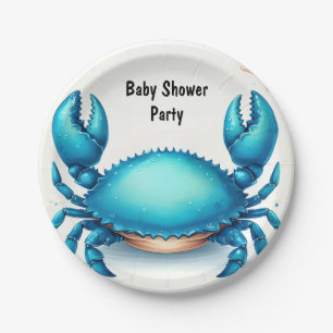 Jetzt Beach Ocean Catch Navy Blue Crab Baby Dusche Pappteller