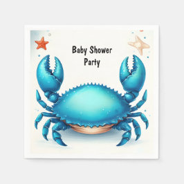 Jetzt Beach Ocean Catch Navy Blue Crab Baby Dusche Serviette