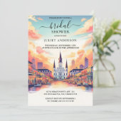 Jetzt Beach Ocean Summer New Orleans Brautparty Einladung (Stehend Vorderseite)