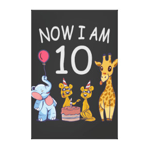 Jetzt bin ich 10 Jahre alt 10. Geburtstag im Zoo Leinwanddruck
