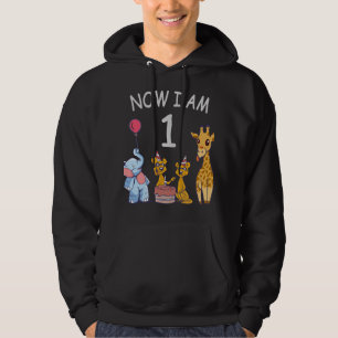 Jetzt bin ich 1 Jahr alt 1. Geburtstag im Zoo Hoodie