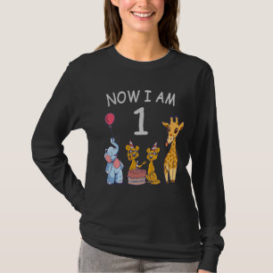 Jetzt bin ich 1 Jahr alt 1. Geburtstag im Zoo T-Shirt