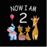 Jetzt bin ich 2 Jahre alt 2. Geburtstag im Zoo Freistehende Fotoskulptur<br><div class="desc">Alles Gute zum 2. Geburtstag. Ein wunderschönes Design mit einem niedlichen Elefanten,  zwei Frettchen und einer Giraffe zum Geburtstag im Zoo.</div>