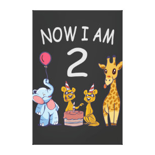 Jetzt bin ich 2 Jahre alt 2. Geburtstag im Zoo Leinwanddruck