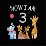Jetzt bin ich 3 Jahre alt 3. Geburtstag im Zoo Freistehende Fotoskulptur<br><div class="desc">Alles Gute zum 3. Geburtstag. Ein wunderschönes Design mit einem niedlichen Elefanten,  zwei Frettchen und einer Giraffe zum Geburtstag im Zoo.</div>