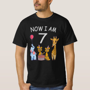 Jetzt bin ich 7 Jahre alt 7. Geburtstag im Zoo T-Shirt