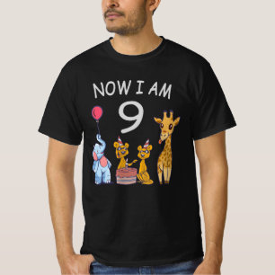 Jetzt bin ich 9 Jahre alt 9. Geburtstag im Zoo T-Shirt