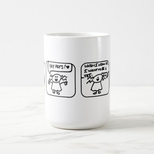 Jetzt bin ich eine Tierarzt-Tasse Kaffeetasse (Mittel)