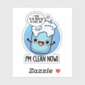 Jetzt bin ich sauber und lustig, der Seifenpuppe v Aufkleber (Blatt)