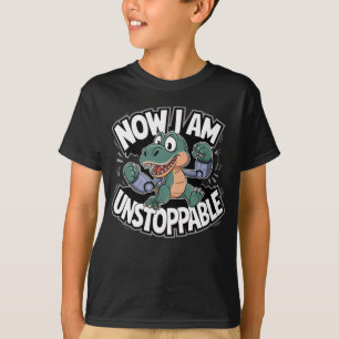 Jetzt bin ich unaufhaltsam lustig T-Rex mit Robote T-Shirt