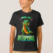 Jetzt bin ich unaufhaltsam lustiger T-Rex Tyrannos T-Shirt (Vorderseite)