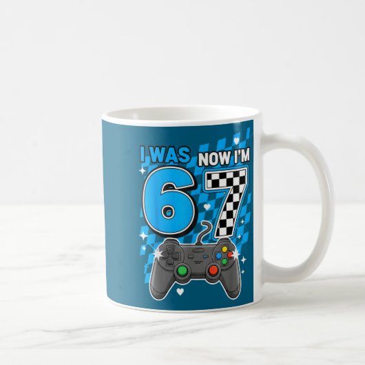 Jetzt Blau Kariert Videospiel 6 Kaffeetasse (Rechts)