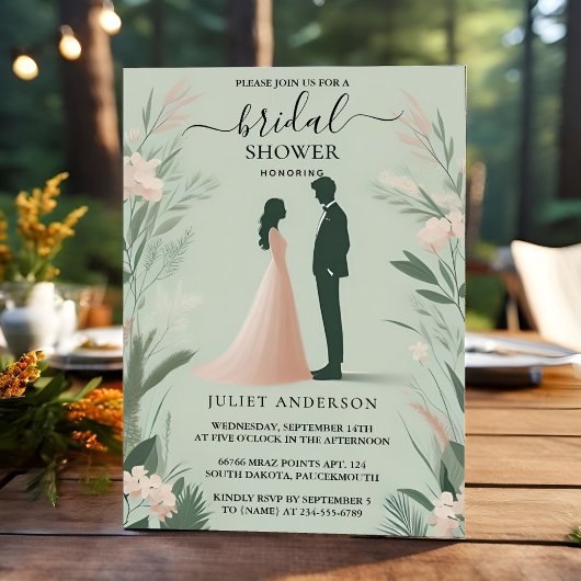 Jetzt blush Peach Minze Moss Sage Green Brautparty Einladung