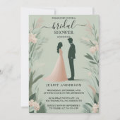 Jetzt blush Peach Minze Moss Sage Green Brautparty Einladung (Vorderseite)