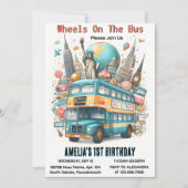 Jetzt Boy Niedlich Girl Tour City Party Bus 1. Geb Einladung (Vorderseite)