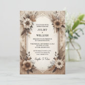 Jetzt Brown Fall Wood Paperie Gerecycelt Papier Ho Einladung (Stehend Vorderseite)