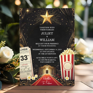 Jetzt Cinema Retro Kinoticket Meistbeliebte Hochze Einladung