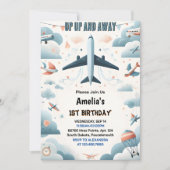 Jetzt Cloud 9 Fly Niedlich Sky Joy Flugzeug 1. Geb Einladung (Vorderseite)