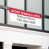 Jetzt die Telefonnummer der Red White School einge Banner (Äußeres Gebäude)