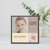 Jetzt Einladung einer modernen Block Graduation Pa (Stehend Vorderseite)
