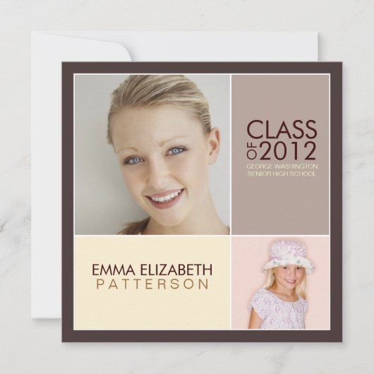 Jetzt Einladung einer modernen Block Graduation Pa (Vorderseite)