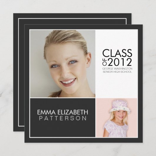 Jetzt Einladung einer modernen Block Graduation Pa (Vorne/Hinten)