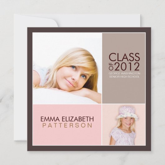 Jetzt Einladung einer modernen Block Graduation Pa (Vorderseite)