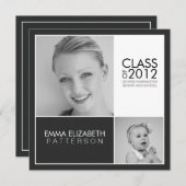 Jetzt Einladung zur Black & White Graduation Party (Vorne/Hinten)