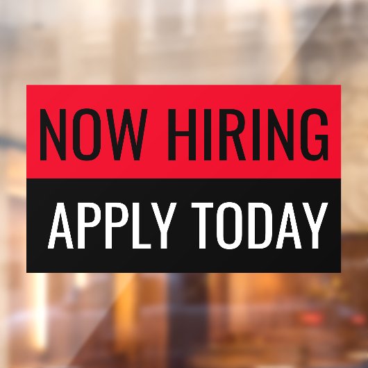 Jetzt einstellen: Heute Schlichtes Berufliches Unt Fensteraufkleber (Blatt 2)