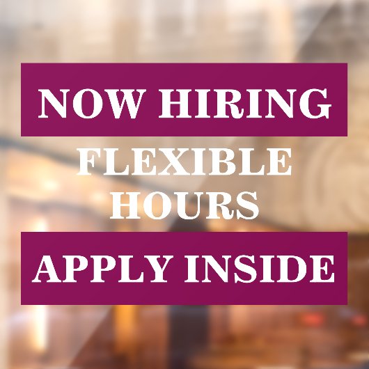 Jetzt einstellen Hilfe Gewollt Mitarbeiter einstel Fensteraufkleber (Blatt 2)