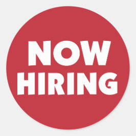 Jetzt einstellen runder aufkleber