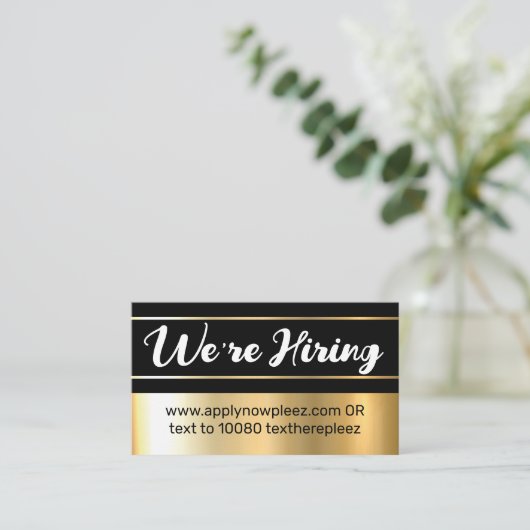 Jetzt einstellen von Hilfe gewollt Anstellung Stel Visitenkarte (Stehend Vorderseite)