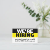 Jetzt einstellen von Hilfe gewollt Anstellung Stel Visitenkarte (Stehend Vorderseite)