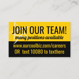 Jetzt Einstellung von Hilfe gewollt Anstellung Job Visitenkarte