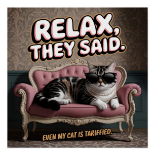 Jetzt entspanntes Katzen-Geschenk für Tierliebhabe Poster
