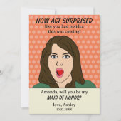 Jetzt erstaunt handeln | Retro Pop Art Trauzeugin Einladung (Vorderseite)