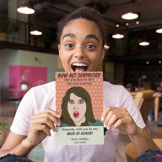 Jetzt erstaunt handeln | Retro Pop Art Trauzeugin Einladung