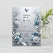 Jetzt Extravagante Metallgläser Shiny High End Sil Einladung (Stehend Vorderseite)