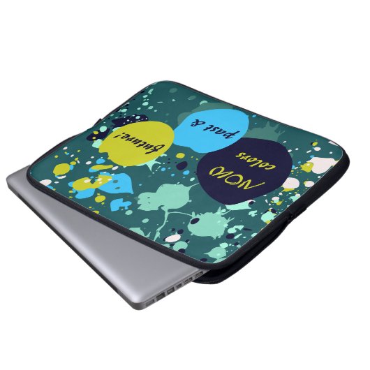 Jetzt Farben Vergangenheit und Zukunft grüner Spri Laptopschutzhülle (Vorne Knopf)
